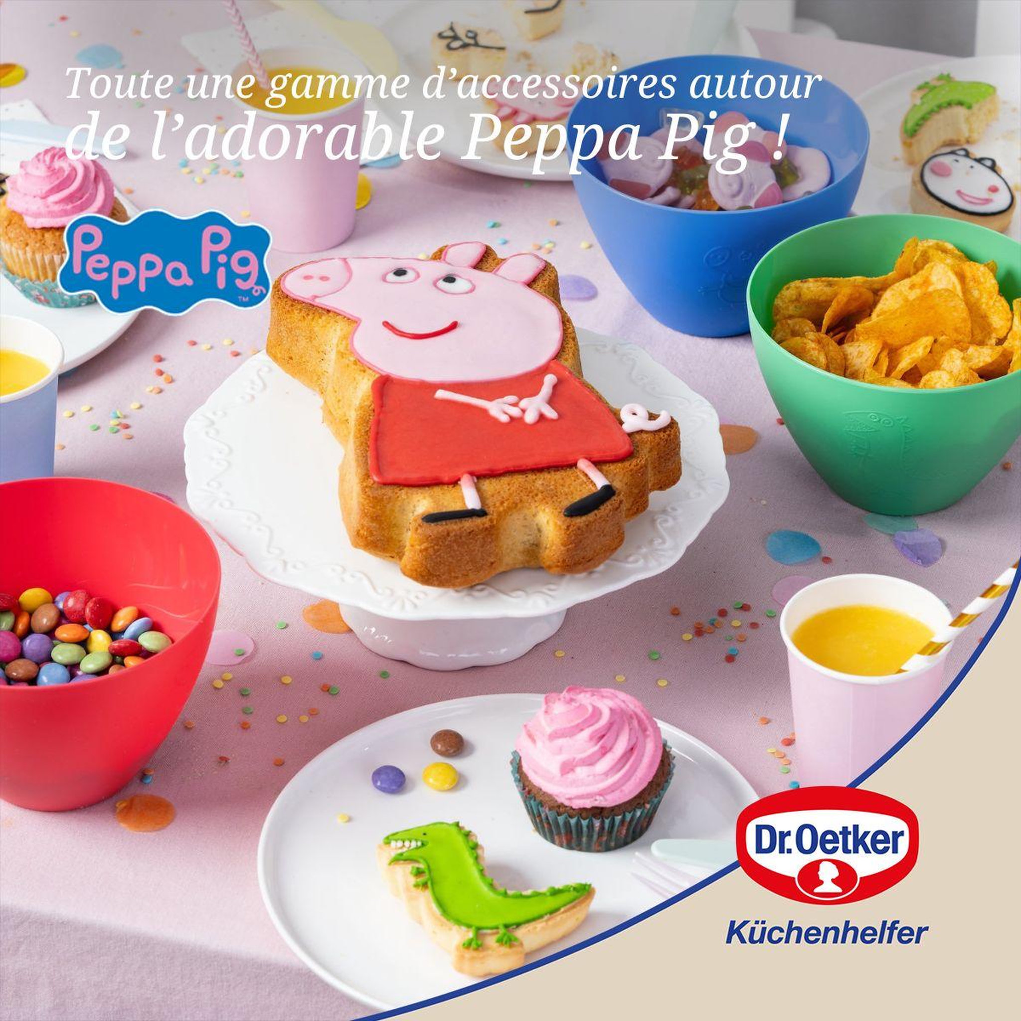 Voir la diapositive 4 : DR.OETKER Ensemble de 5 emporte-pièces pour enfants dr. Oetker peppa pig