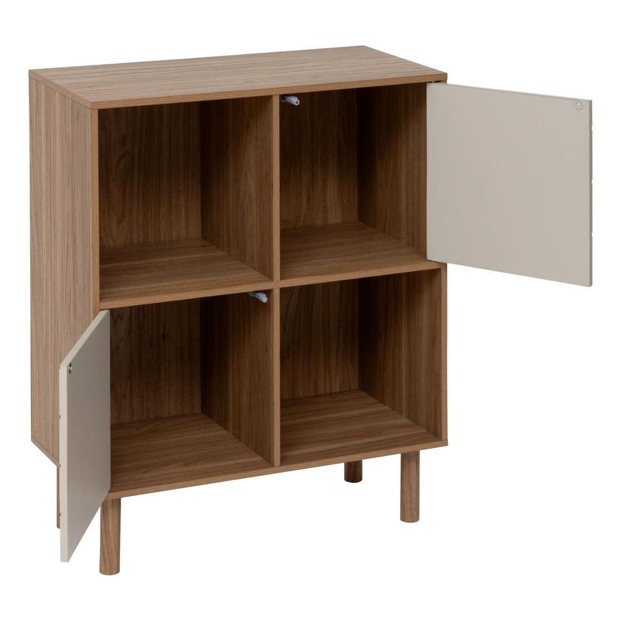 Voir la diapositive 2 : FIVE Étagère 4 cases  mix n'match  82cm marron