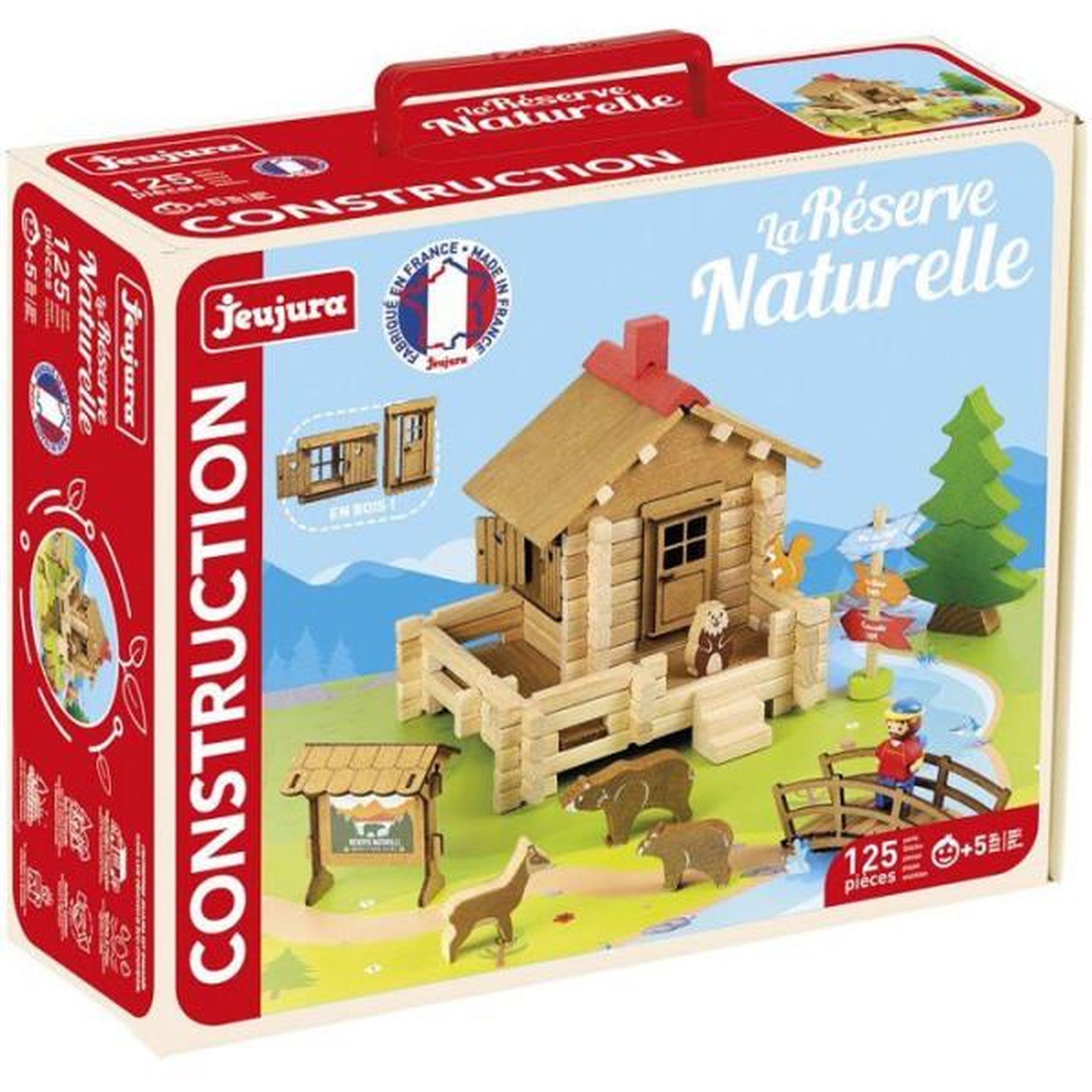 Voir la diapositive 3 : JeuJura JEUJURA - Construction en bois - La réserve naturelle - 125 pieces - Des 5 ans