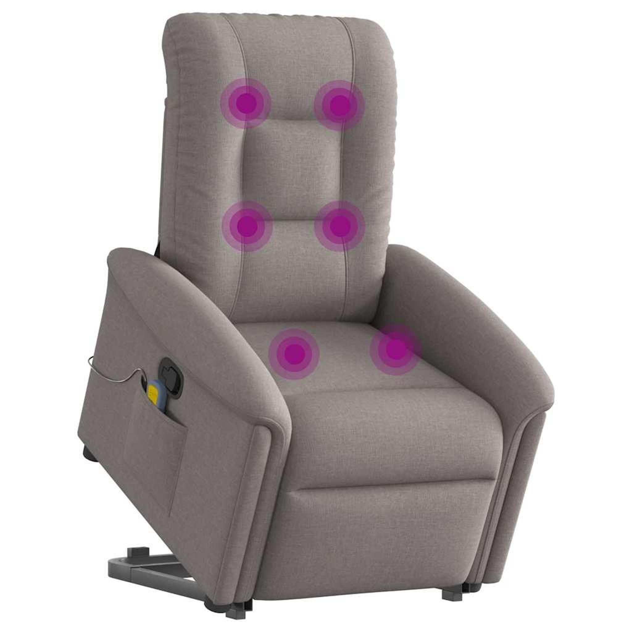 Voir la diapositive 2 : VIDAXL Fauteuil inclinable de massage Taupe Tissu