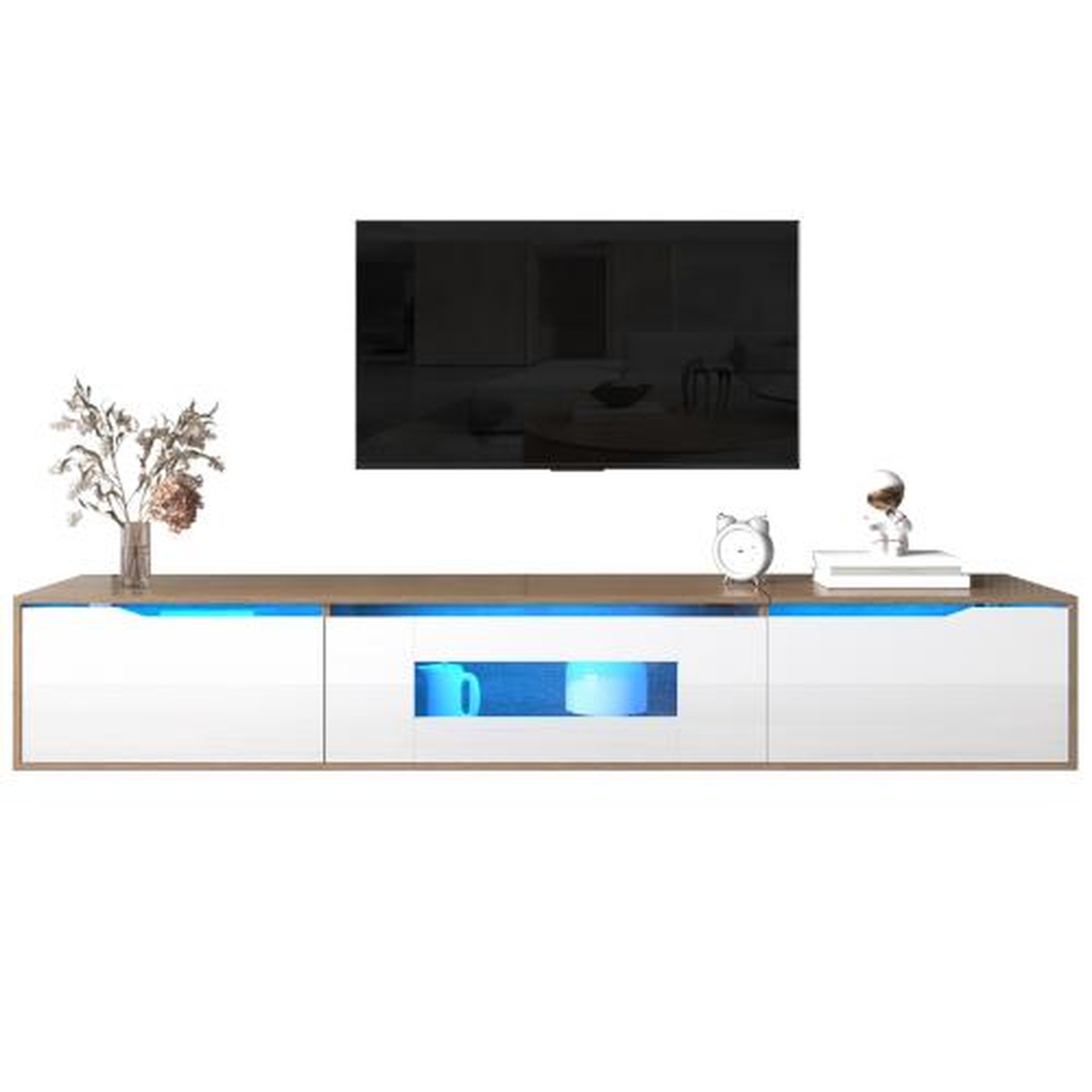 MERAX Meuble tv. Coloris disponibles : Blanc, Noir