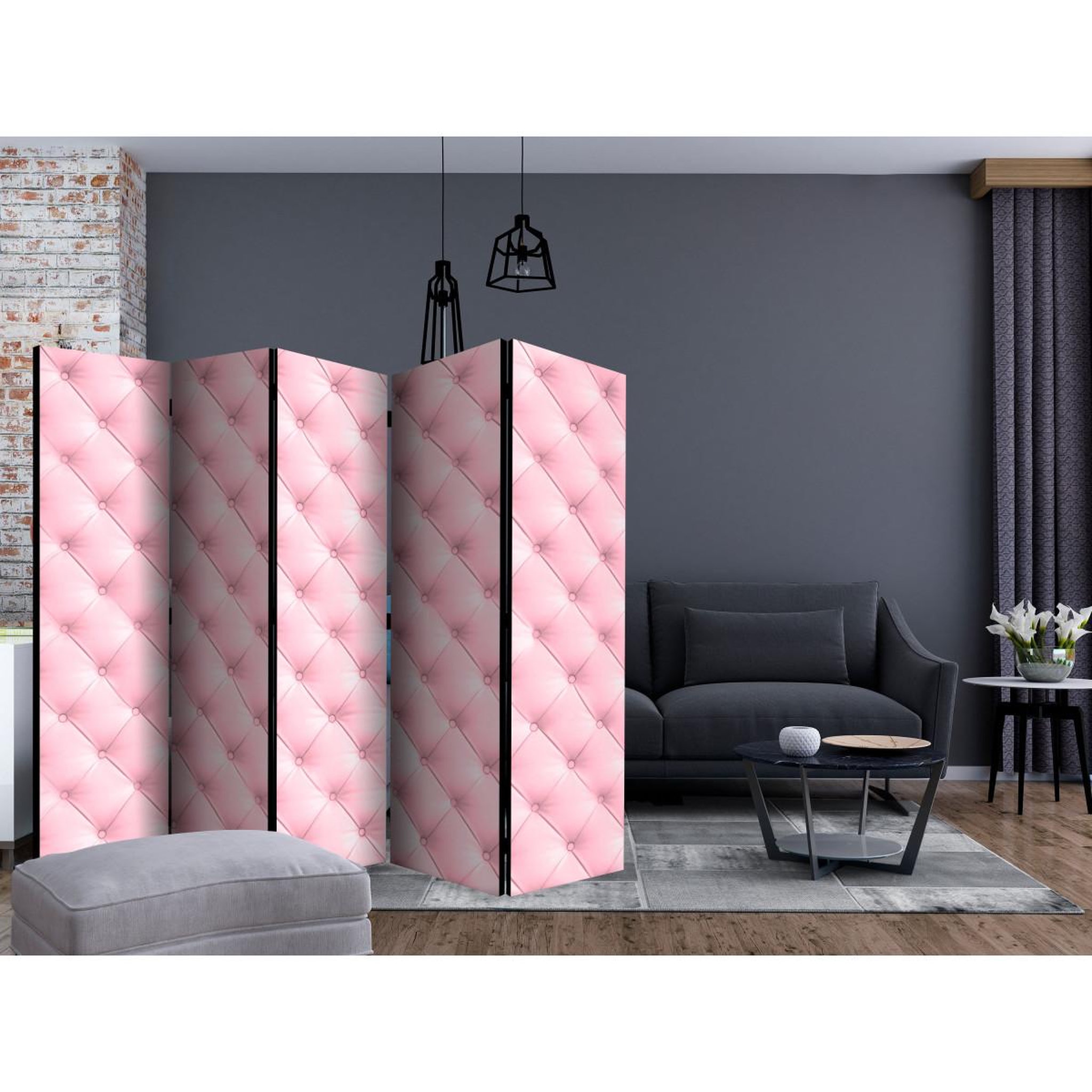 Voir la diapositive 2 : Paris Prix Paravent 5 volets  candy marshmallow  172x225cm