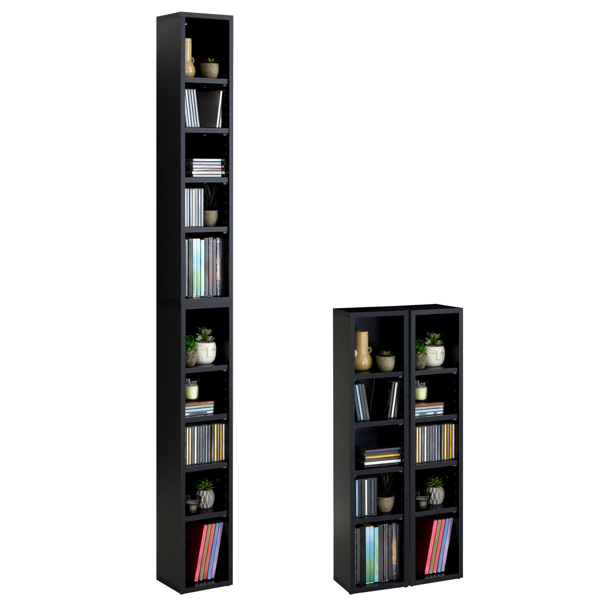 Voir la diapositive 1 : IDIMEX Etagères modulables musique pour cd et dvd, en mélaminé