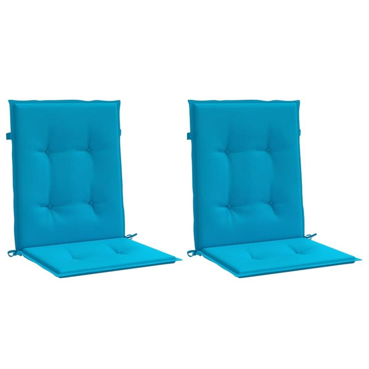 VIDAXL Coussins de chaise de jardin a dossier bas lot de 2 bleu