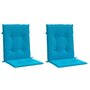 Voir la diapositive 3 : VIDAXL Coussins de chaise de jardin a dossier bas lot de 2 bleu