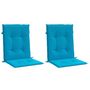 Voir la diapositive 3 : VIDAXL Coussins de chaise de jardin a dossier bas lot de 2 bleu