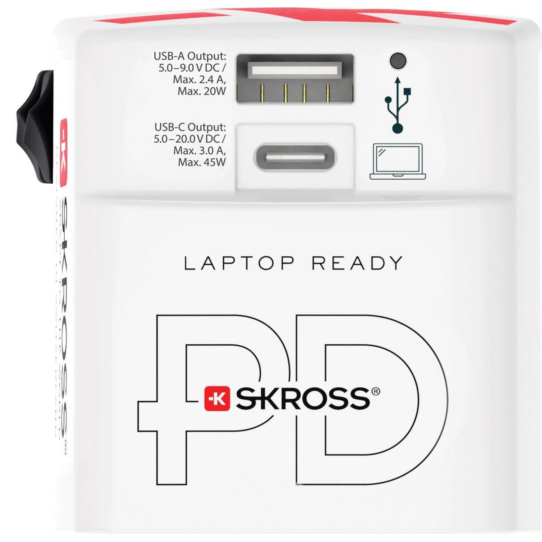 Voir la diapositive 2 : Skross Adaptateur de voyage chargeur monde 45 w + cable