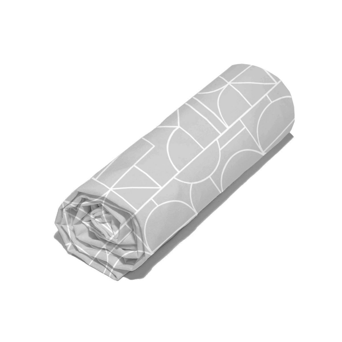 COTE DECO Drap housse fantaisie en coton 57 fils motif géométrique REAL