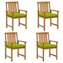 VIDAXL Chaises de jardin avec coussins 4 pcs Bois d'acacia massif
