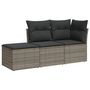 Voir la diapositive 2 : VIDAXL Salon de jardin avec coussins 3 pcs gris resine tressee
