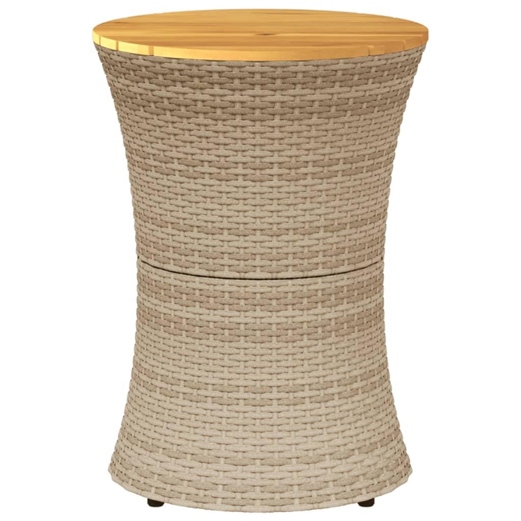 Voir la diapositive 4 : VIDAXL Table d'appoint de jardin forme tambour beige rotin bois massif