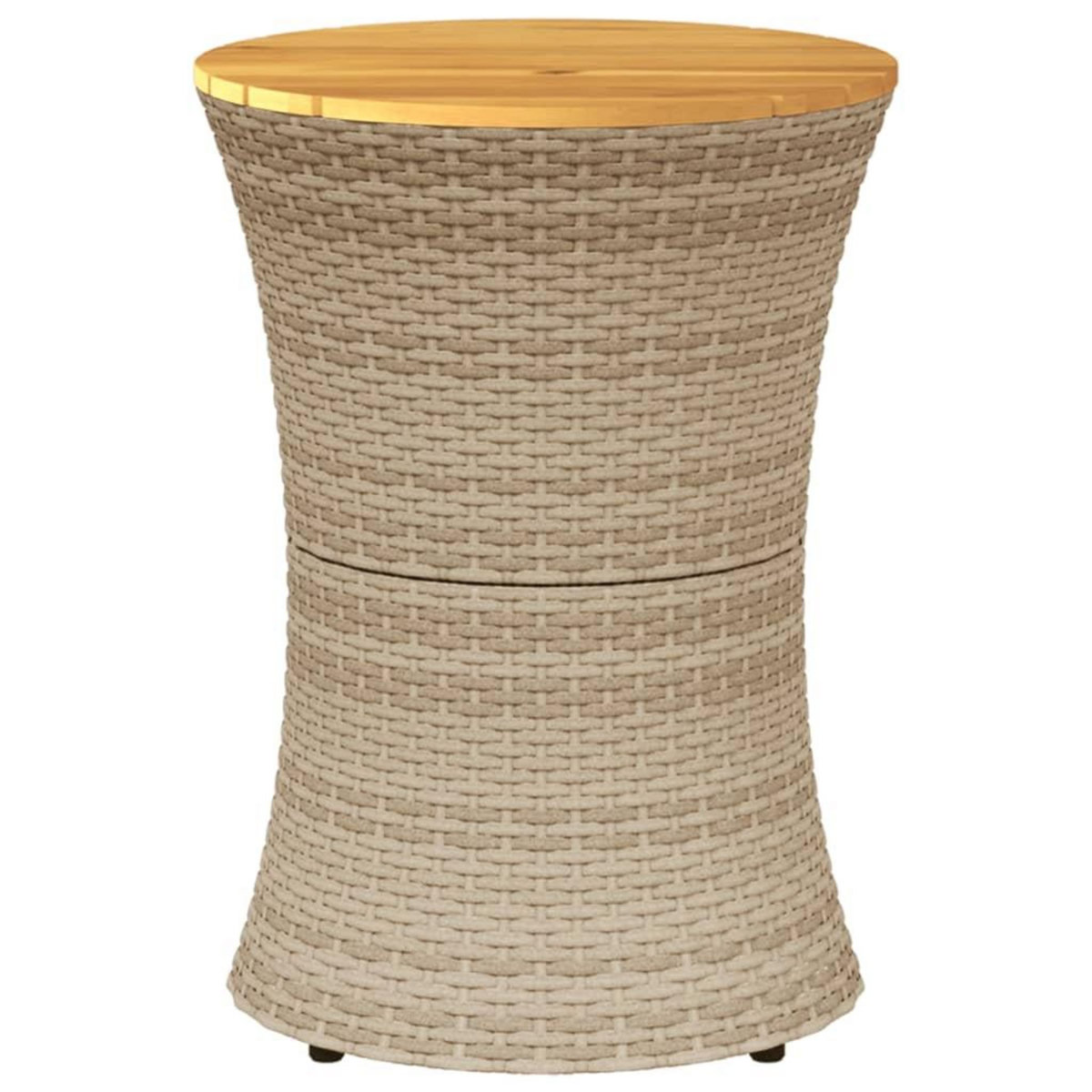 VIDAXL Table d'appoint de jardin forme tambour beige rotin bois massif