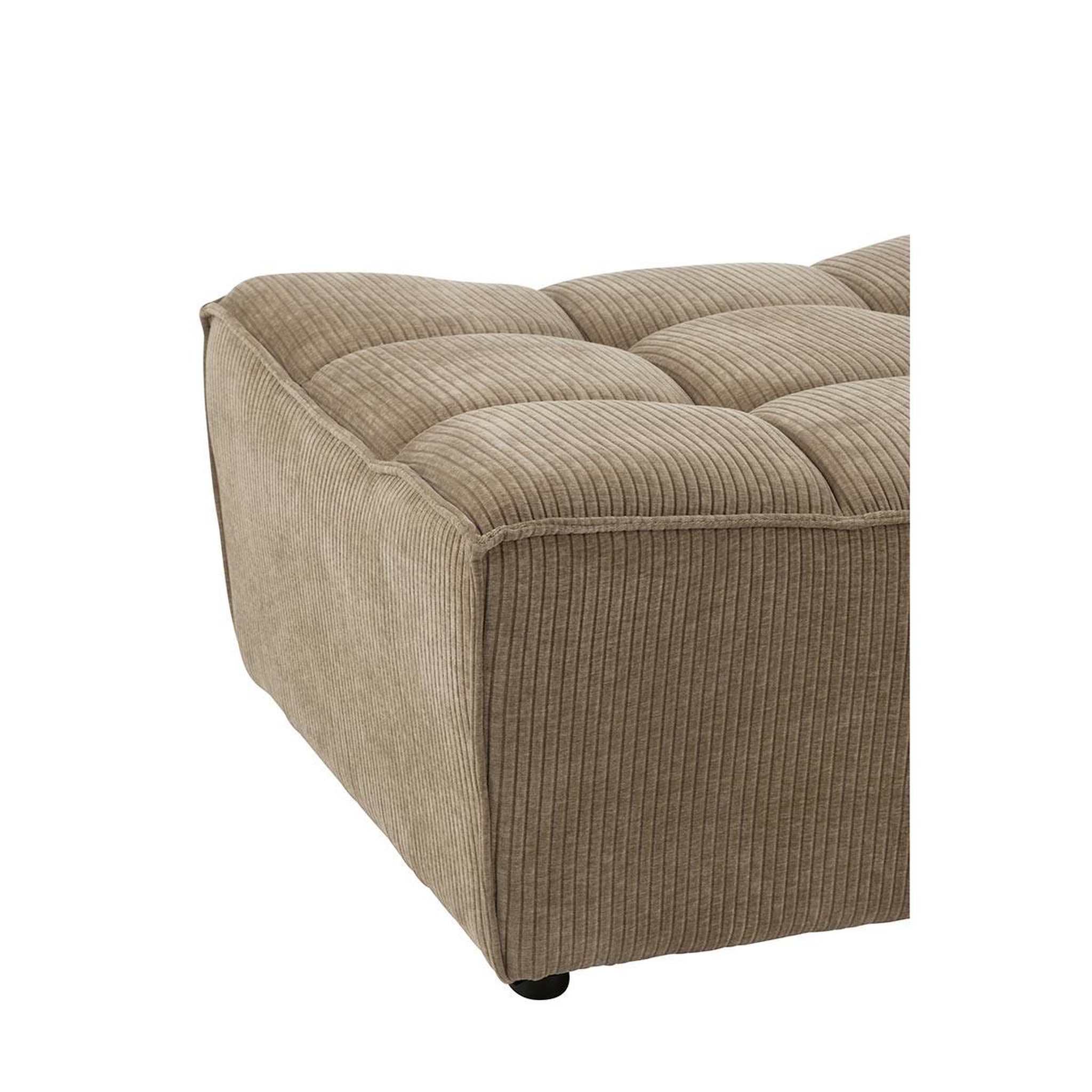 Voir la diapositive 5 : J-LINE Pouf matelassé  grid  92cm taupe foncé