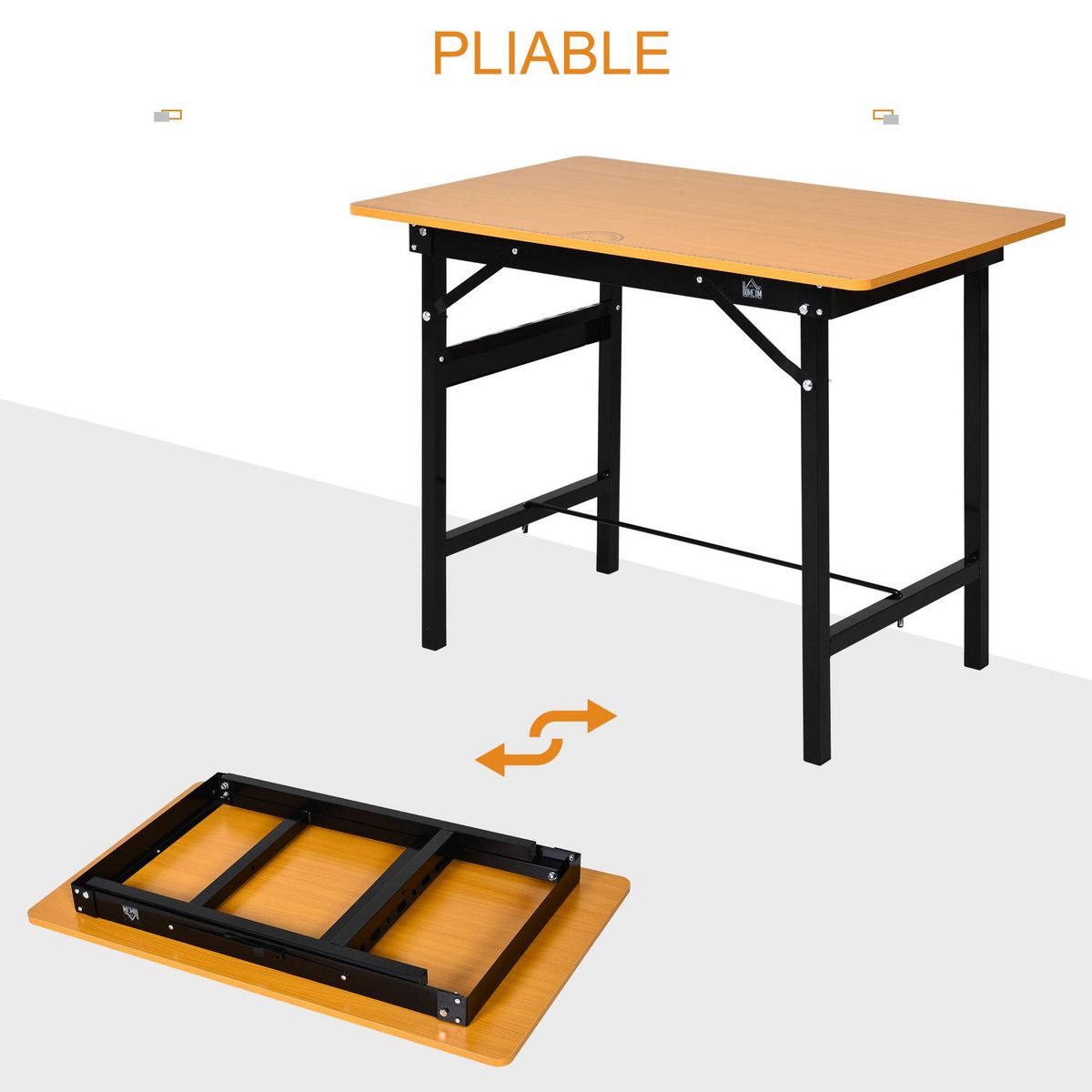 HOMCOM HOMCOM Établi pliable dim. 100L x 60l x 75H cm - table de travail bricolage avec règle et rapporteur - porte-outils intégré - acier MDF