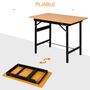 Voir la diapositive 4 : HOMCOM HOMCOM Établi pliable dim. 100L x 60l x 75H cm - table de travail bricolage avec règle et rapporteur - porte-outils intégré - acier MDF