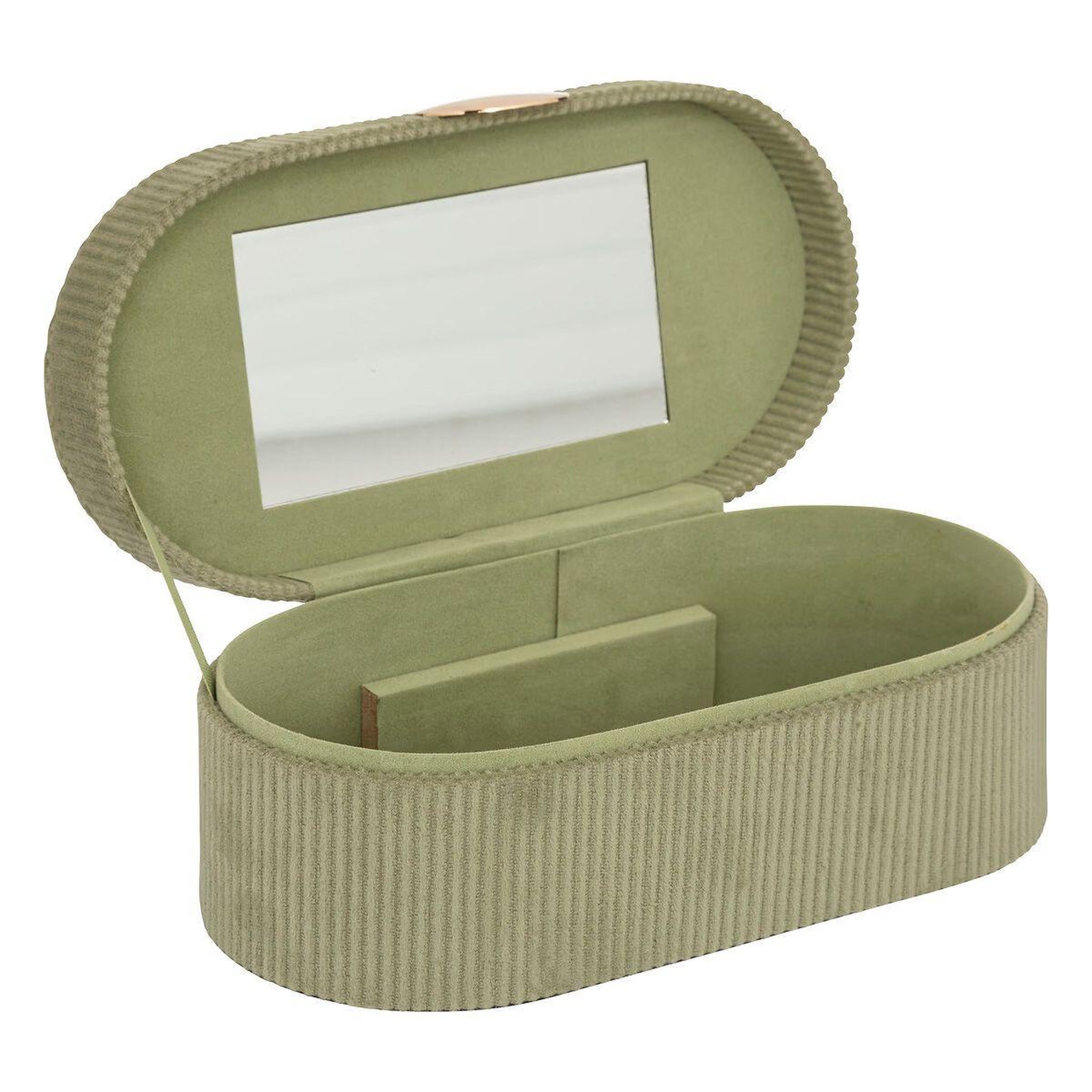 Voir la diapositive 3 : ATMOSPHERA Boîte à bijoux en velours  enya  25cm vert kaki