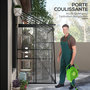 Voir la diapositive 6 : OUTSUNNY Serre de jardin adossée serre adossée dim. 2,53L x 1,27l x 2,4H m fondation porte coulissante lucarne alu polycarbonate noir