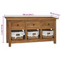 Voir la diapositive 6 : VIDAXL Buffet bois d'acajou massif 100x30x50 cm