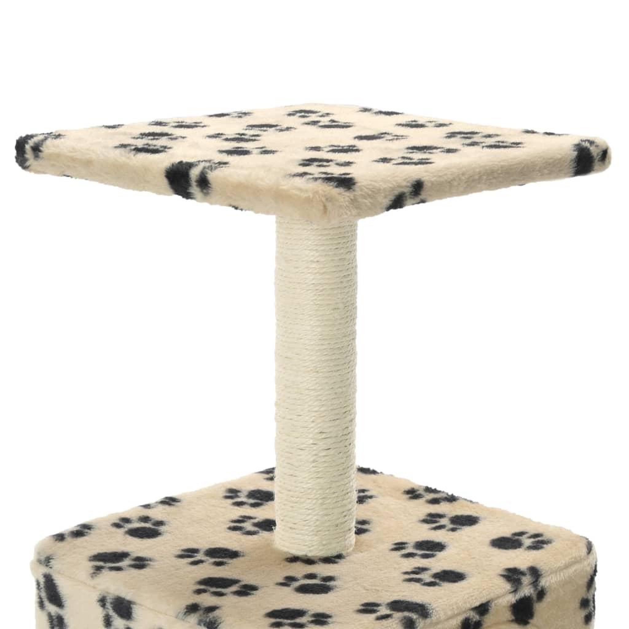Voir la diapositive 5 : VIDAXL Arbre a chat avec griffoirs en sisal 55 cm Beige Motif de pattes