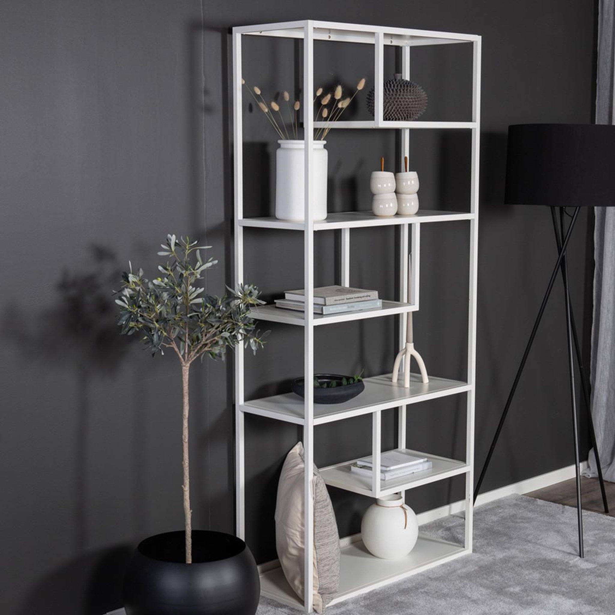 Voir la diapositive 5 : Paris Prix Étagère Bibliothèque 6 Niveaux  Staal  190cm Blanc