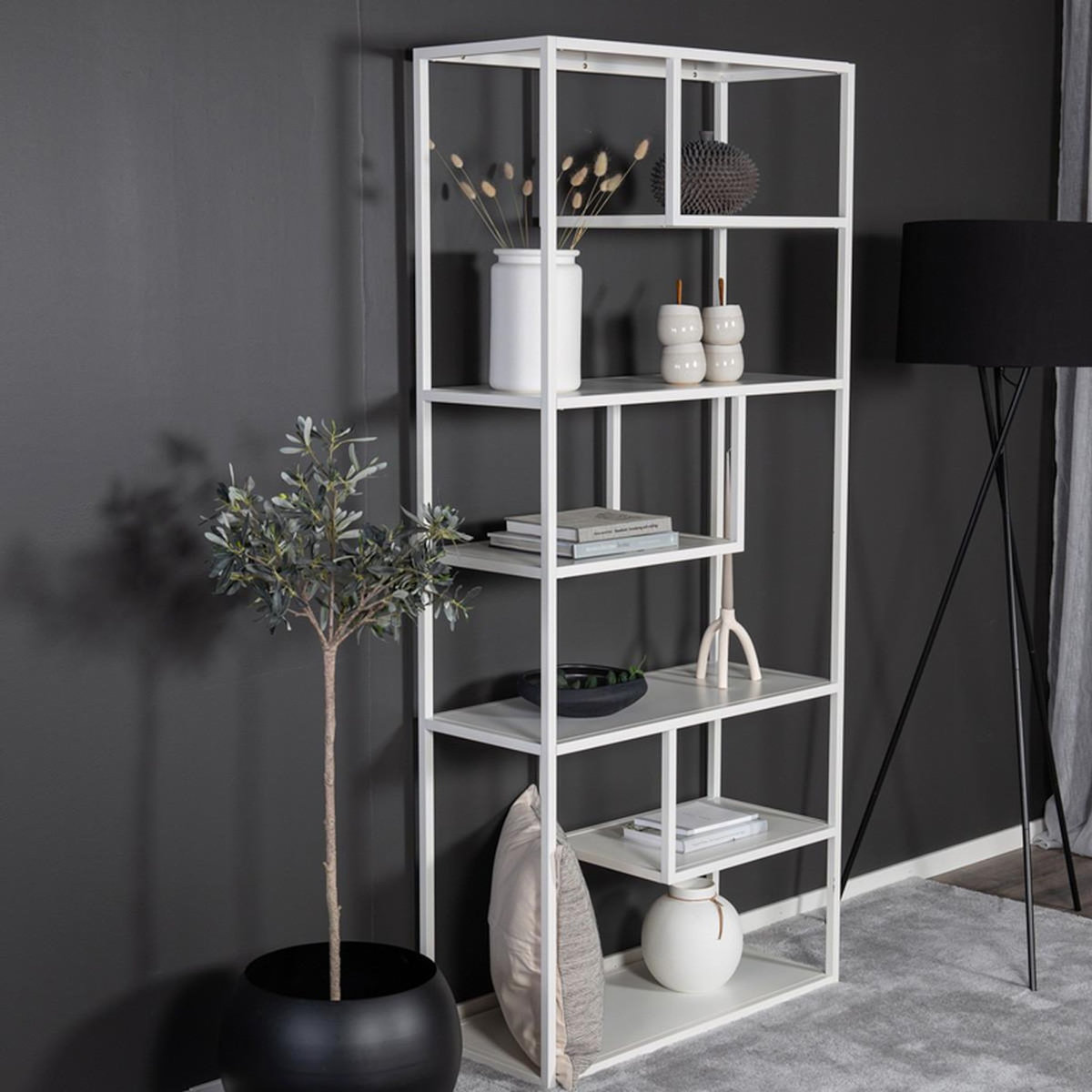 Paris Prix Étagère Bibliothèque 6 Niveaux  Staal  190cm Blanc