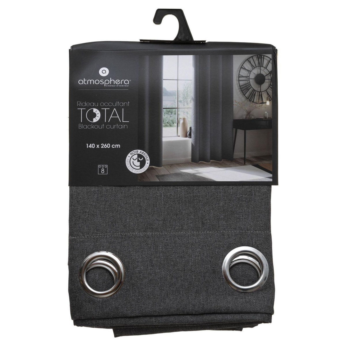 ATMOSPHERA Rideau de salon occultant 8 œillet