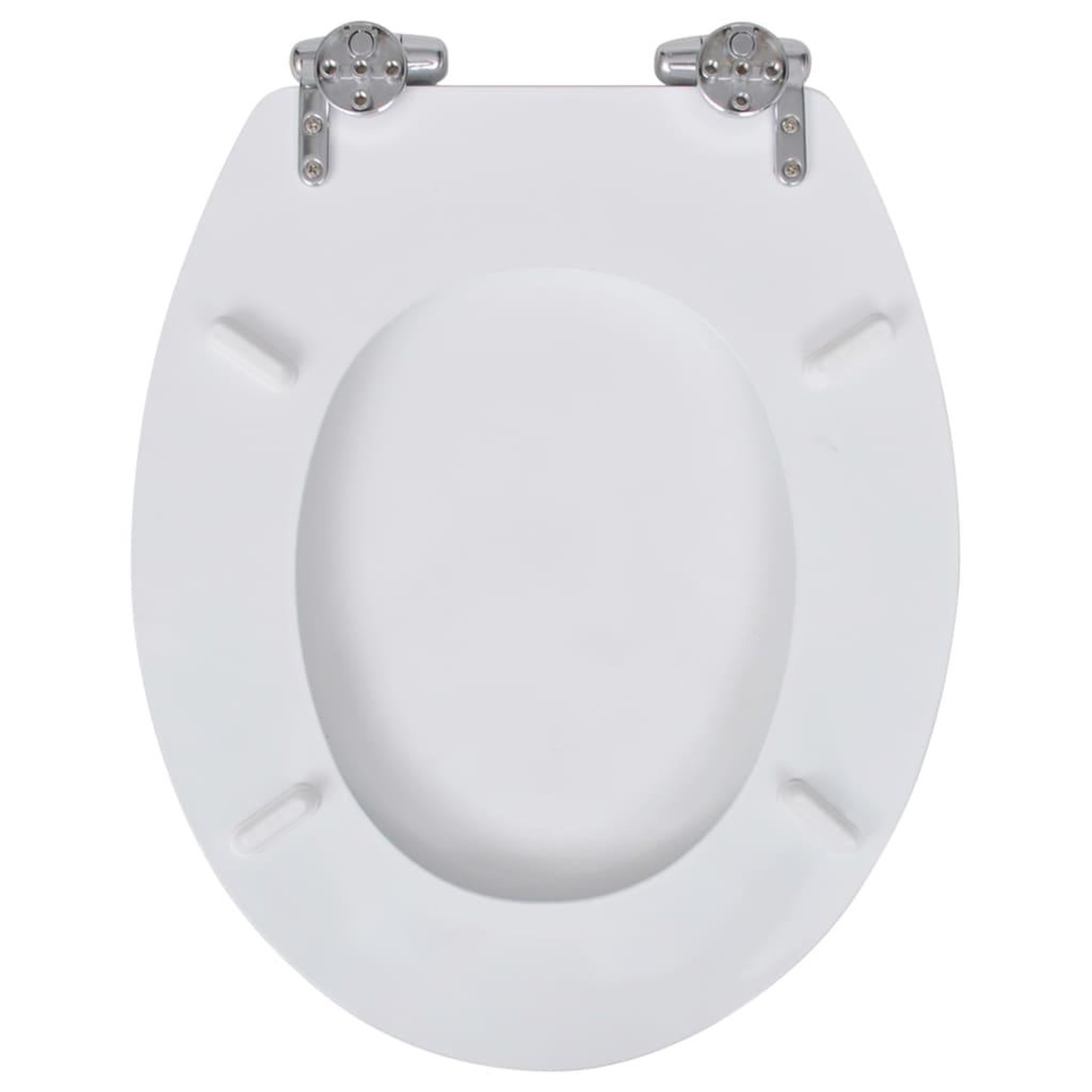 Voir la diapositive 5 : VIDAXL Siege de toilette MDF Couvercle a fermeture en douceur Blanc