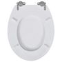 Voir la diapositive 5 : VIDAXL Siege de toilette MDF Couvercle a fermeture en douceur Blanc