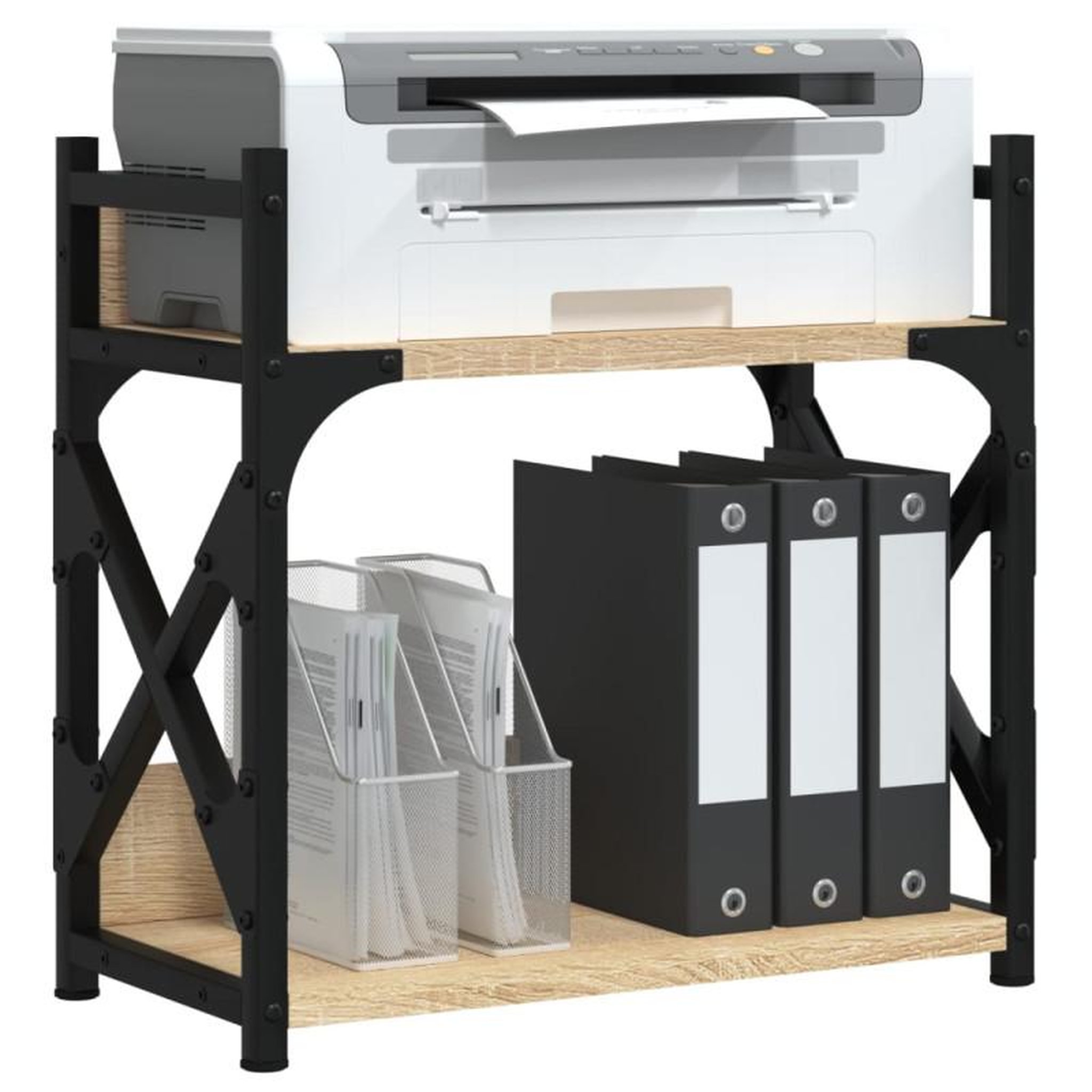 Voir la diapositive 3 : VIDAXL Support d imprimante à 2 niveaux chêne sonoma 40x20x40 cm