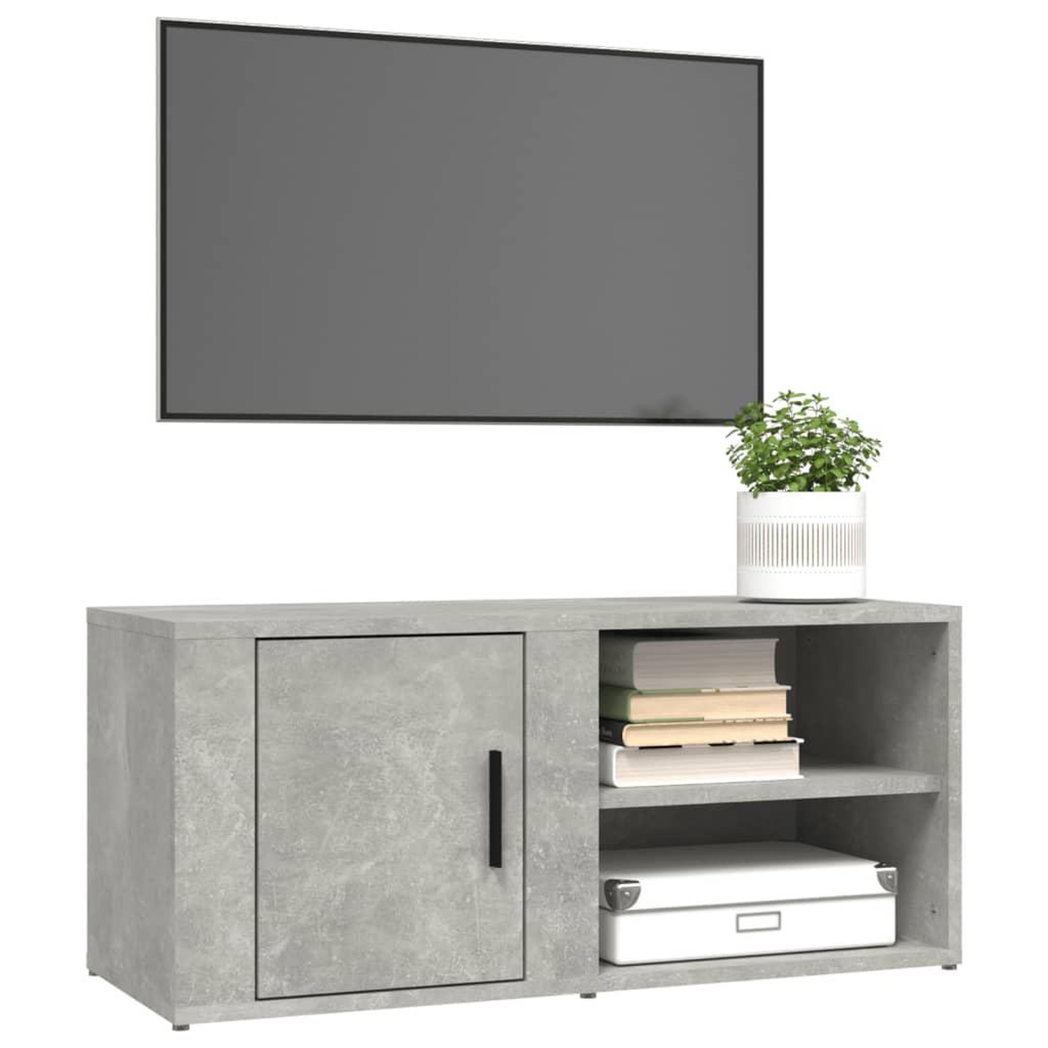 Voir la diapositive 4 : VIDAXL Meuble TV Gris beton 80x31,5x36 cm Bois d'ingenierie