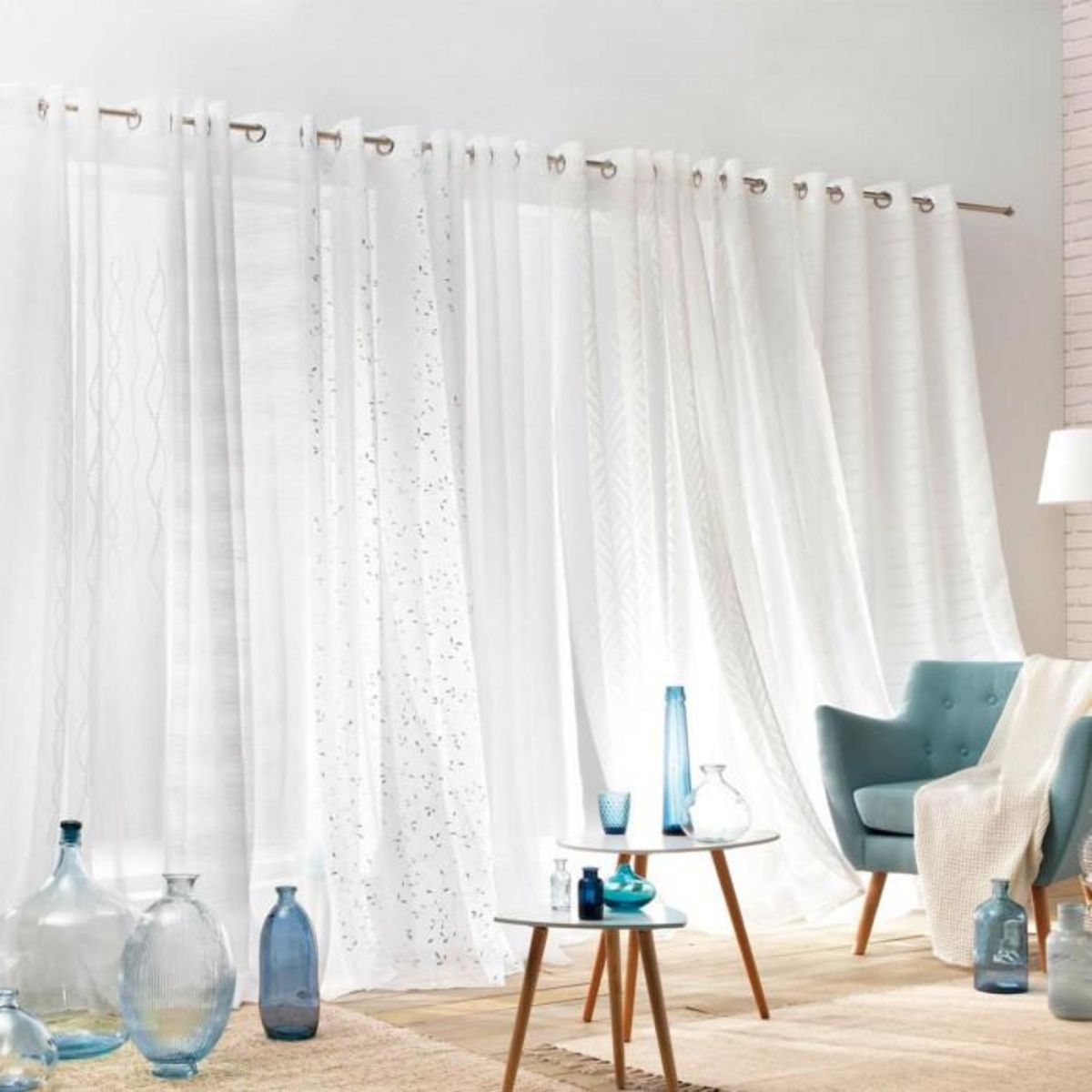 Paris Prix Rideau Voilage à Œillets  Poesia  140x280cm Blanc