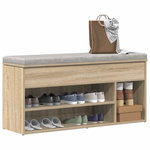 VIDAXL Banc a chaussures chene sonoma 102x30,5x45 cm bois d'ingenierie