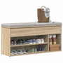Voir la diapositive 1 : VIDAXL Banc a chaussures chene sonoma 102x30,5x45 cm bois d'ingenierie
