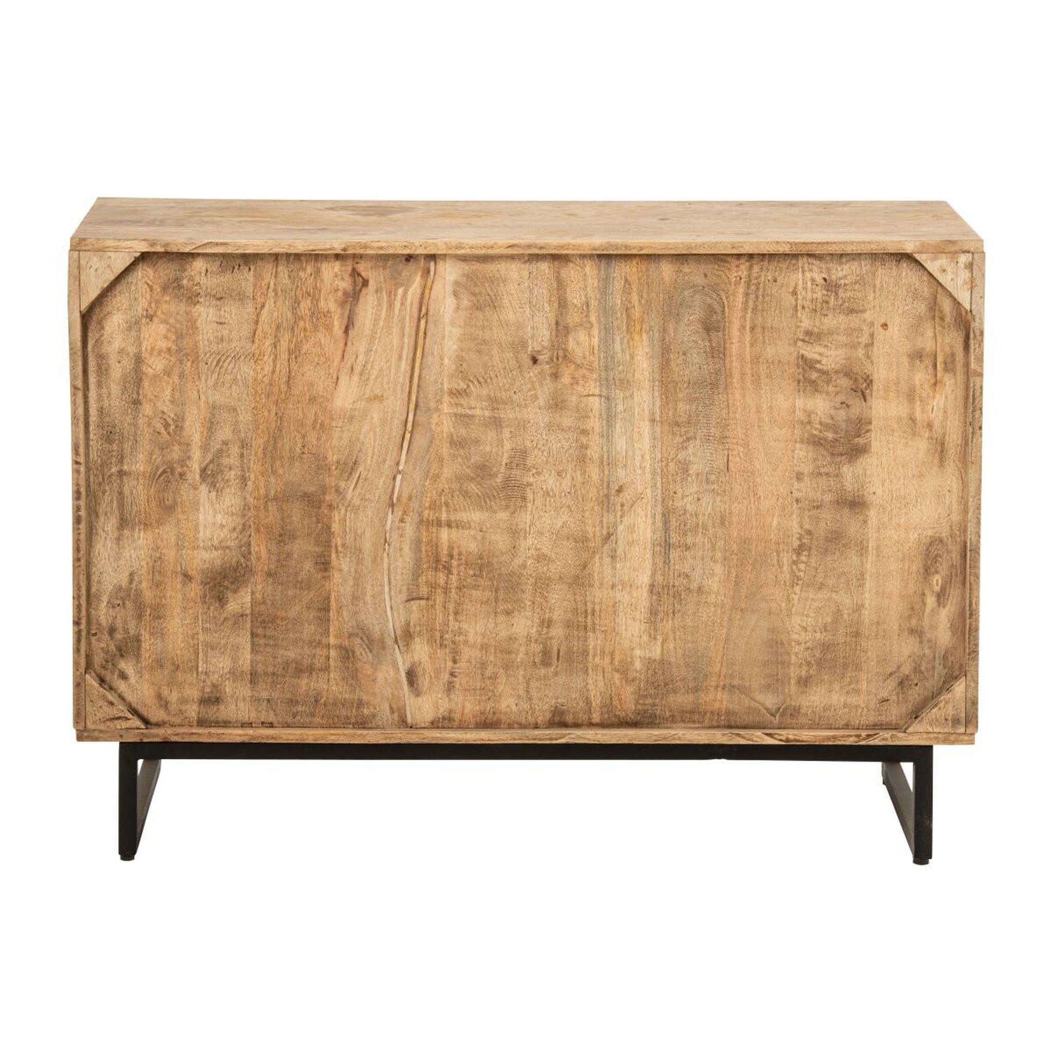 Voir la diapositive 4 : J-LINE Buffet 4 Tiroirs & 3 Portes en Bois  Jonas  115cm Naturel