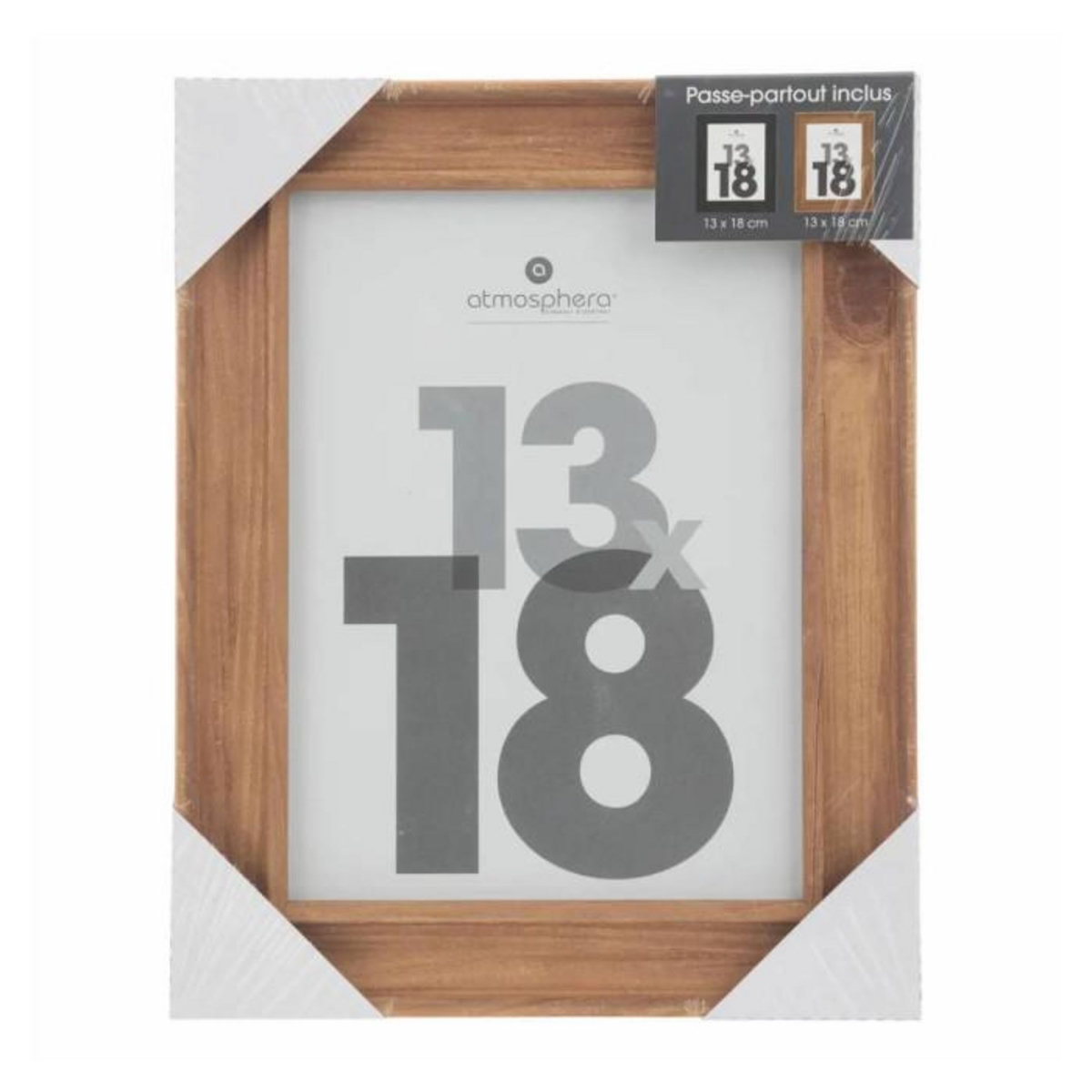 ATMOSPHERA Cadre Photo en Bois  Mae  13x18cm Marron