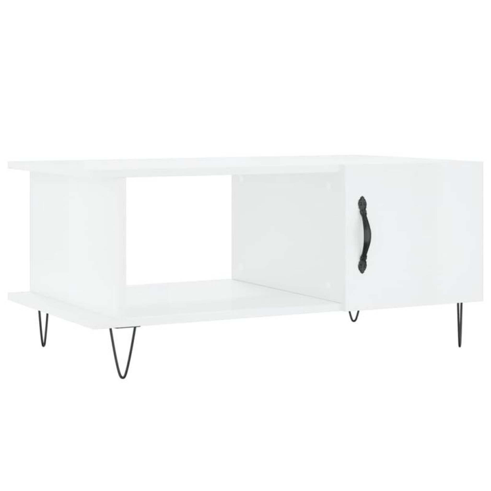 Voir la diapositive 2 : VIDAXL Table basse Blanc brillant 90x50x40 cm Bois d ingénierie