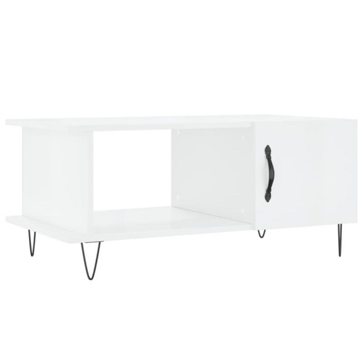 VIDAXL Table basse Blanc brillant 90x50x40 cm Bois d ingénierie