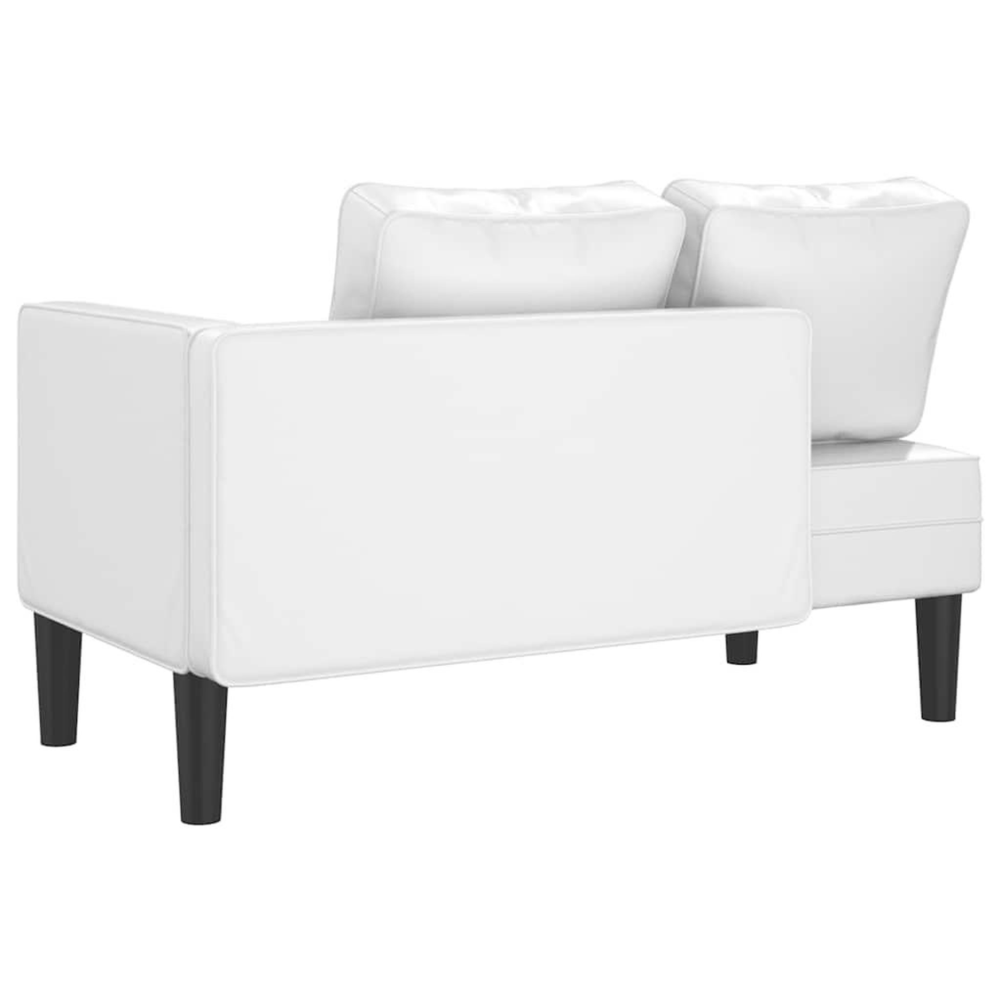Voir la diapositive 5 : VIDAXL Chaise longue avec coussins blanc similicuir