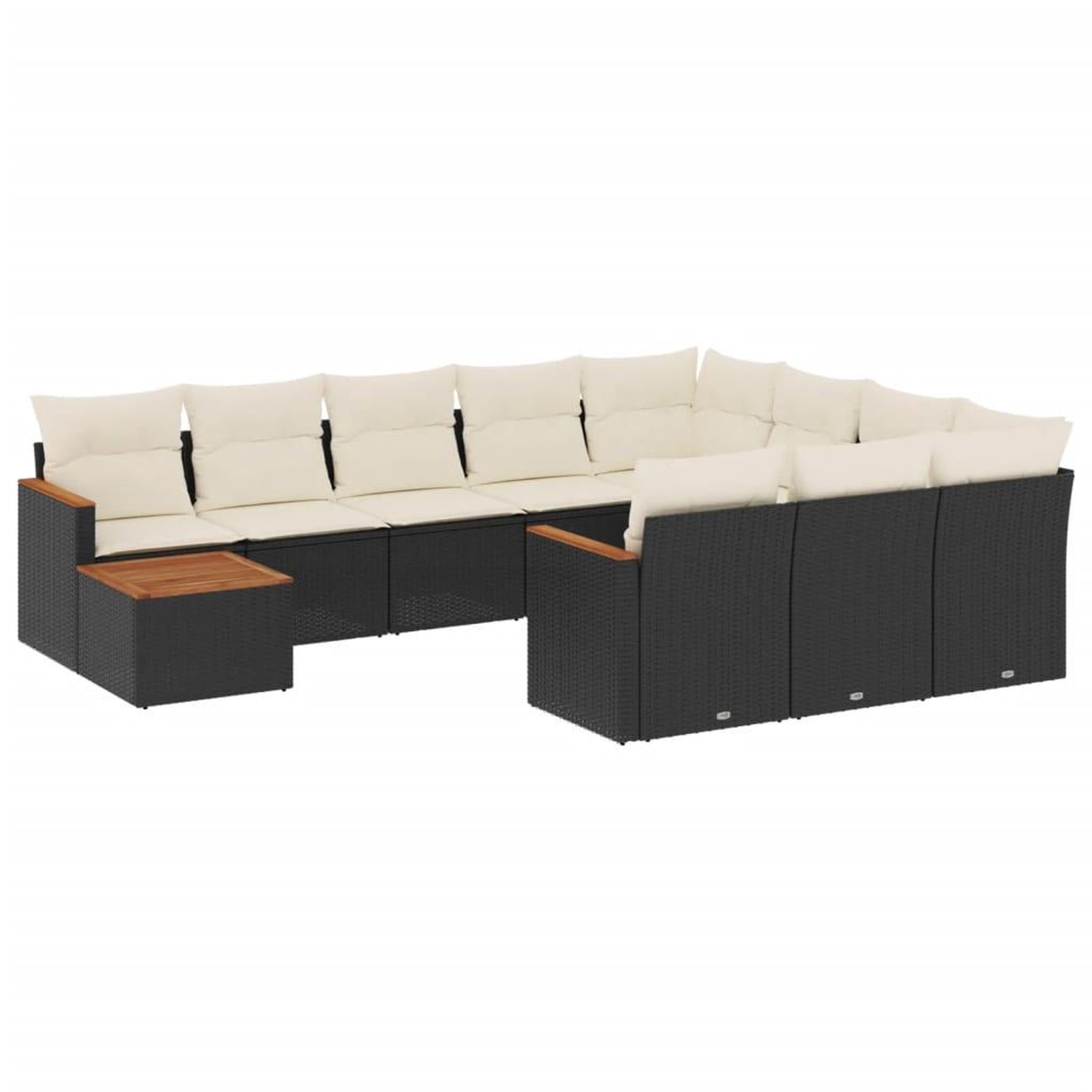 Voir la diapositive 2 : VIDAXL Salon de jardin 11 pcs avec coussins noir resine tressee