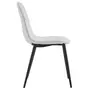 IDIMEX Lot de 4 chaises ALVARO pour salle à manger ou cuisine avec 4 pieds en métal noir et assise capitonnée, revêtement synthétique blanc