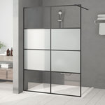 VIDAXL Paroi de douche Noir 140x195 cm Verre ESG demi-depoli