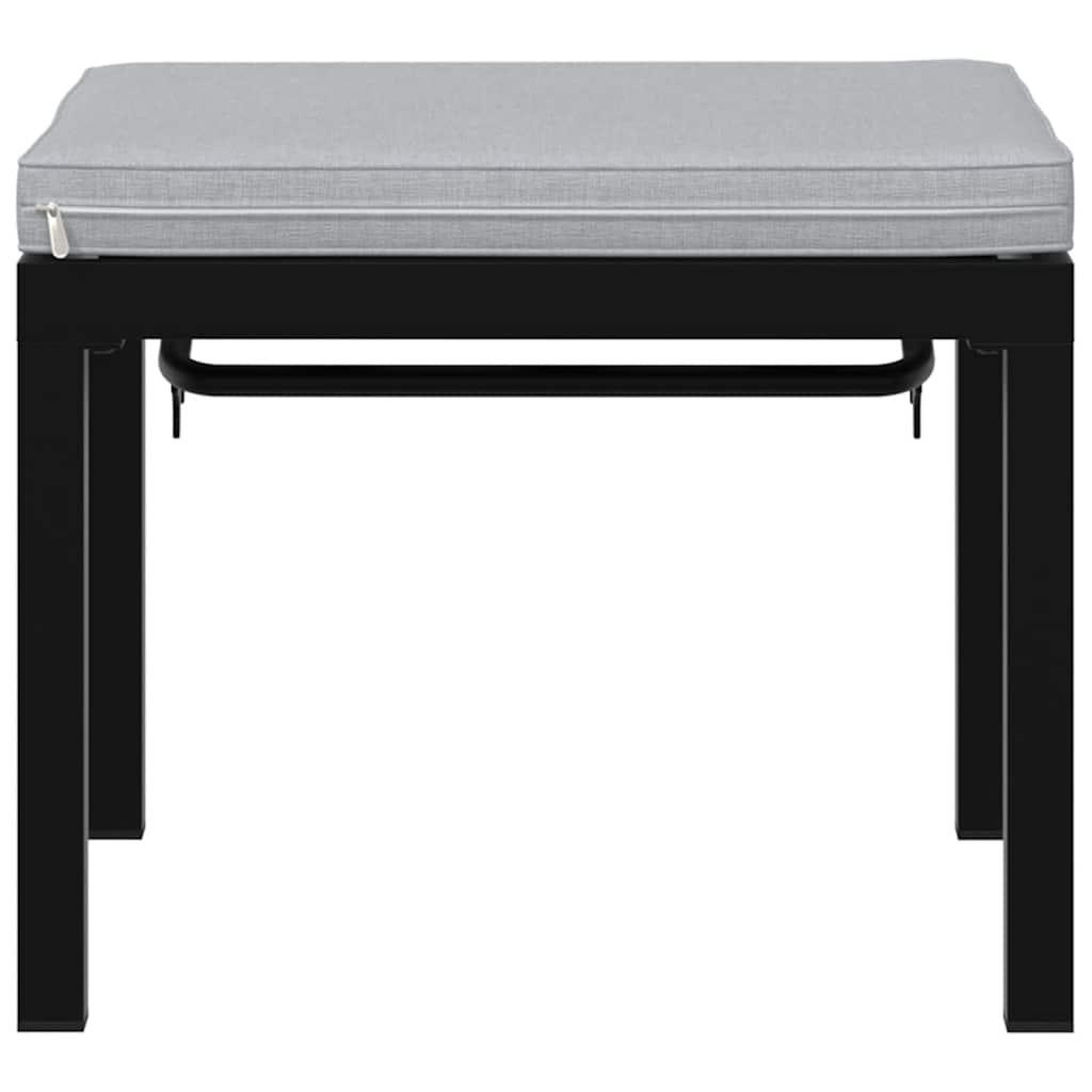 Voir la diapositive 4 : VIDAXL Tabouret de jardin avec coussin noir acier enduit de poudre