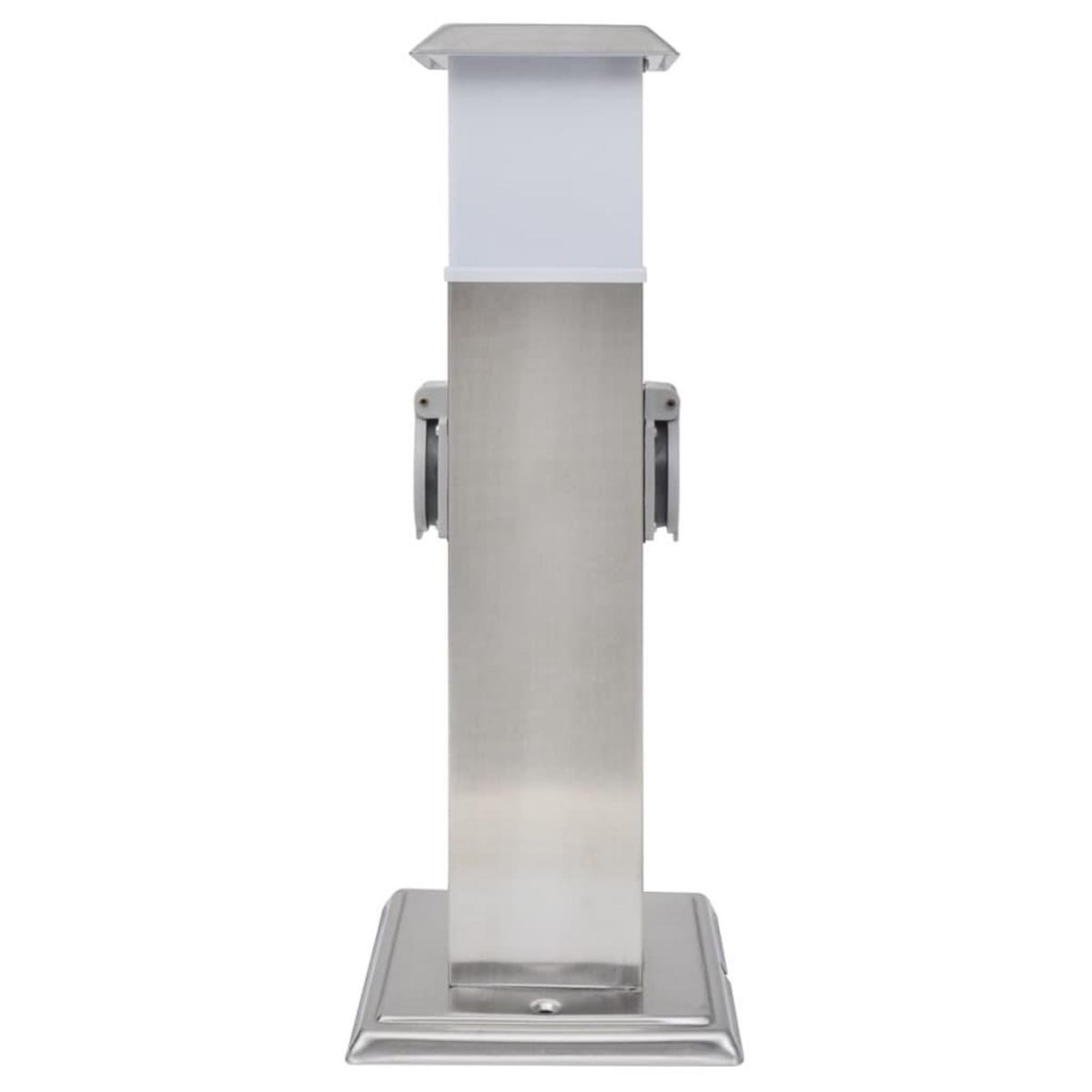 VIDAXL Pilier de prise de jardin  avec lampe Acier inoxydable