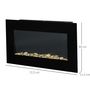 Voir la diapositive 3 : HOMCOM Cheminée électrique murale 1000/2000W effet flammes LED 7 couleurs réglables télécommande galets noir