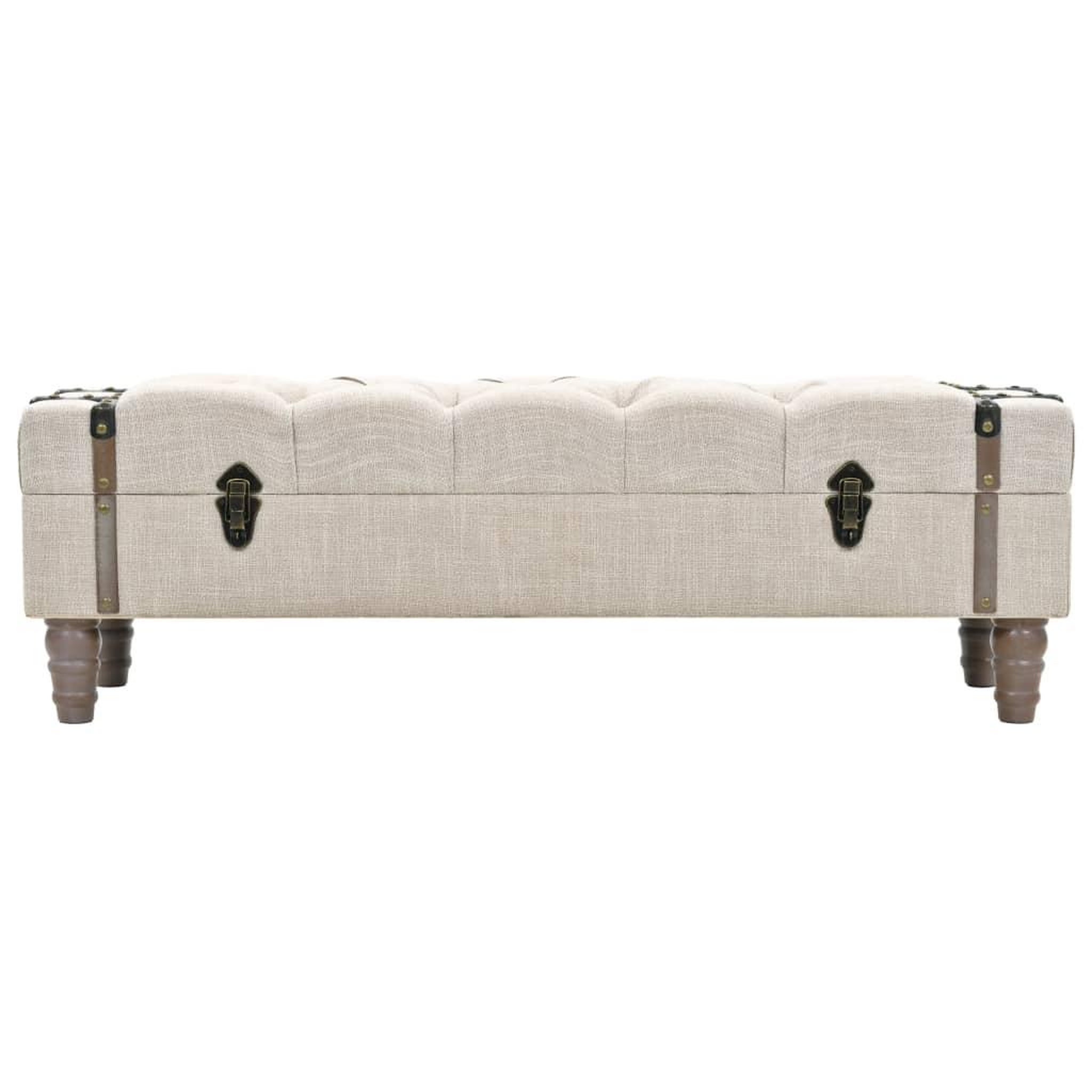 Voir la diapositive 2 : VIDAXL Banc de rangement bois massif et acier 111x34x37 cm