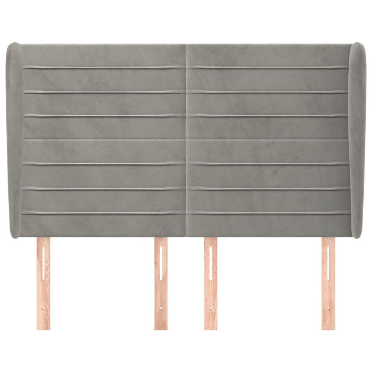 VIDAXL Tete de lit avec oreilles Gris clair 147x23x118/128 cm Velours