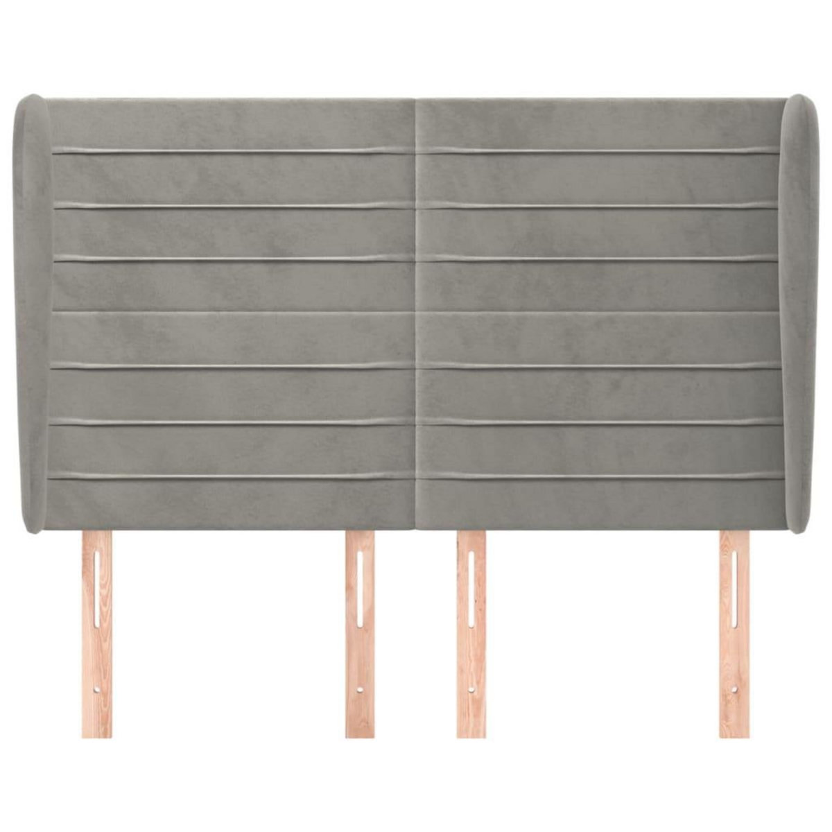 VIDAXL Tete de lit avec oreilles Gris clair 147x23x118/128 cm Velours