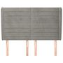 Voir la diapositive 3 : VIDAXL Tete de lit avec oreilles Gris clair 147x23x118/128 cm Velours