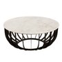HELLIN Table basse ronde en marbre et métal D90 - IRINA