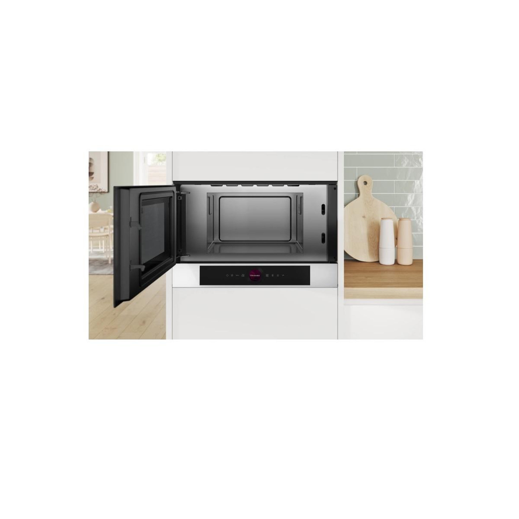 Voir la diapositive 3 : BOSCH Micro-ondes solo encastrable 21l 900w blanc - BFL7221W1